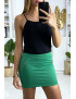 Mini jupe verte avec zip doré - 3