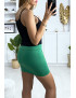 Mini jupe verte avec zip doré - 4