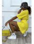 Ensemble jaune short et sweat crop style tenue de tennis - 2