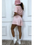 Ensemble rose short et sweat crop style tenue de tennis - 2