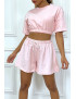 Ensemble rose short et sweat crop style tenue de tennis - 5