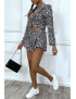 Ensemble veste courte et short gris plissé à motif léopard - 3