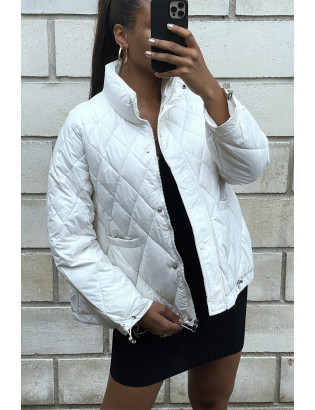 Manteau matelassé blanc très chic et ajustable

 - 1