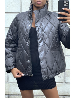 Manteau matelassé noir très chic et ajustable

 - 2