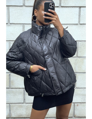 Manteau matelassé noir très chic et ajustable

 - 5