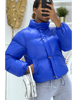 Doudoune royale courte à manches longues et col montant couleur hyper tendance parfaite pour l'hiver - 5