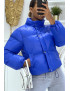 Doudoune royale courte à manches longues et col montant couleur hyper tendance parfaite pour l'hiver - 5