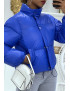 Doudoune royale courte à manches longues et col montant couleur hyper tendance parfaite pour l'hiver - 6