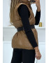 Superbe doudoune camel matelassé 4 en 1 - 4