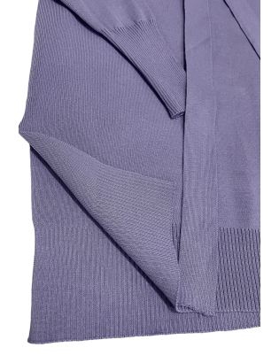 Ensemble pull col roulé tombant over size et palazzo violet - 2