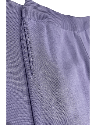 Ensemble pull col roulé tombant over size et palazzo violet - 3