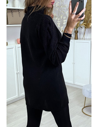 Robe noir scintillante à manches bouffantes - 5