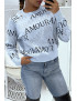 Pull bleu avec écriture amour - 2