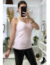 Débardeur rose côtelé avec dentelle au buste et au dos - 6