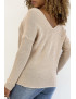 Pull col V rose brillant à détail ligne ajourée - 6