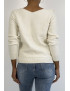 Pull  col V très chic beige à volants - 1