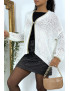 Cardigan blanc en grosse maille - 1