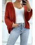 Cardigan bordeaux en grosse maille - 2