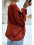 Cardigan bordeaux en grosse maille - 3