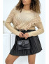 Pull camel col montant femme - 5