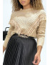 Pull camel col montant femme - 9