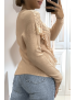 Pull rose col montant femme - 2
