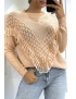 Pull rose col montant femme - 3