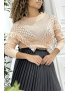 Pull rose col montant femme - 5