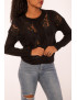 Pull noir à empiècement en dentelle et coupe basique - 2