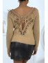 Pull duveteux camel ajouré dans le dos - 2