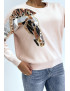 Pull rose à motif cheval en sequins - 3