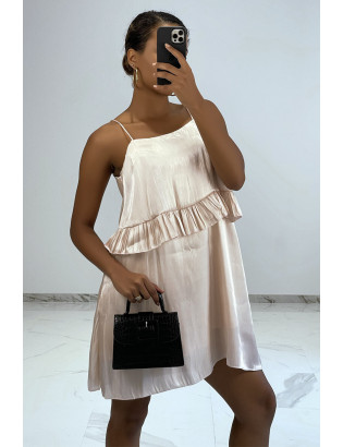 Petite robe fluide satinée robe poudrée - 1