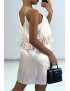 Petite robe fluide satinée robe poudrée - 3