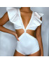 Body trikini rose poudré à petit pois - 2