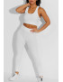 Ensemble legging et top push up blanc - 1