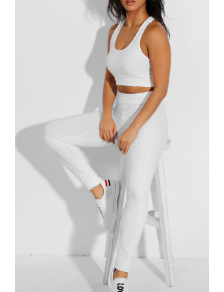 Ensemble legging et top push up blanc - 2