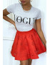 Tee-shirt gris avec écriture VOGUE en noir - 5