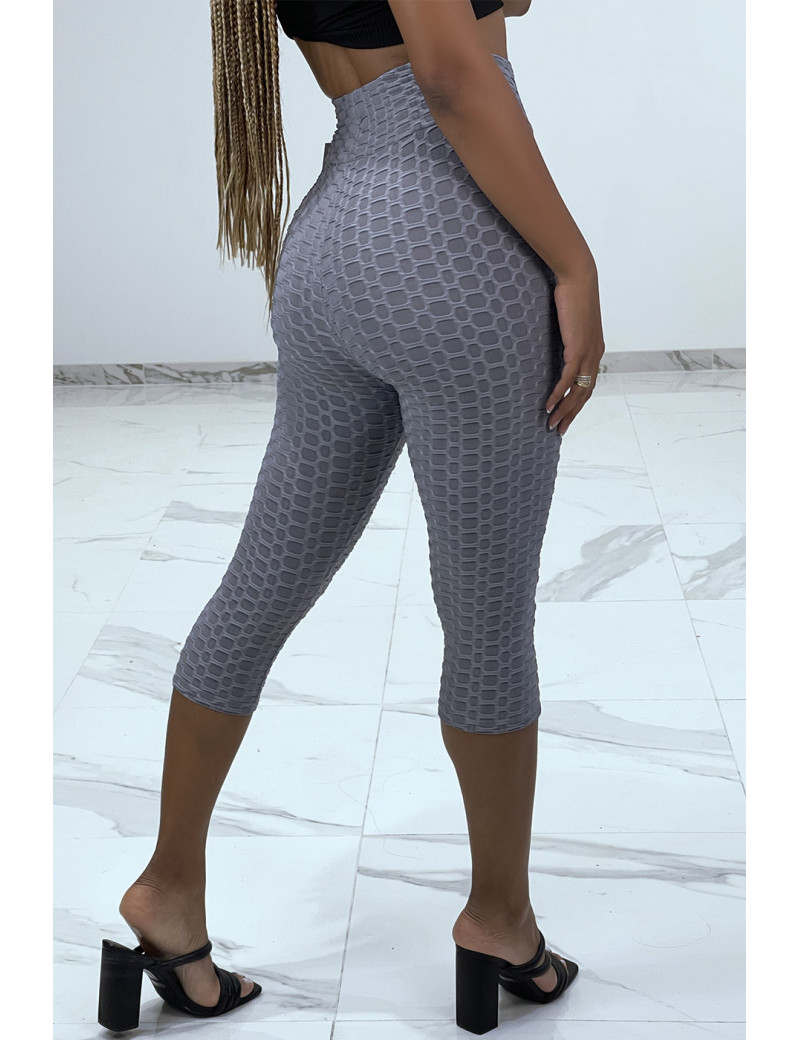 Legging push up gris mi-long anti-cellulite - 1