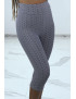 Legging push up gris mi-long anti-cellulite - 2