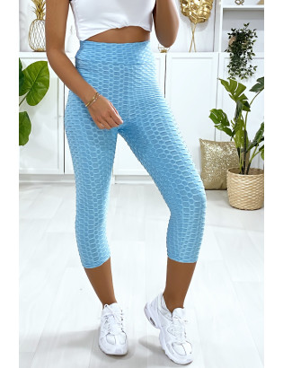 Legging corsaire Push Up turquoise très fashion - 2