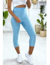 Legging corsaire Push Up turquoise très fashion - 2