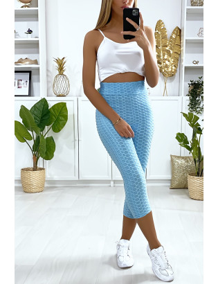 Legging corsaire Push Up turquoise très fashion - 3