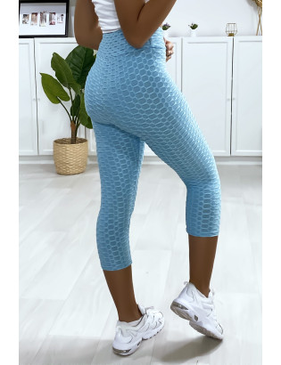 Legging corsaire Push Up turquoise très fashion - 5