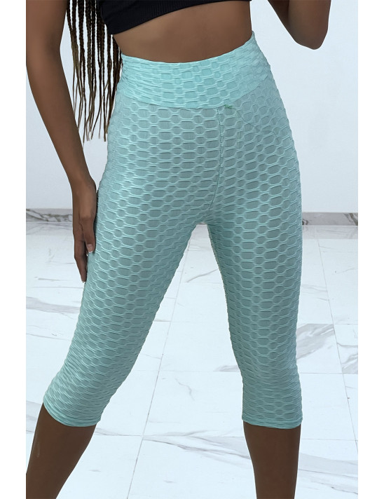 Legging push up vert d'eau mi-long anti-cellulite - 3