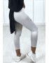 Legging corsaire gris matière brillante et extensible effilé à l'avant - 5