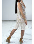 Robe d'été beige à imprimé coloré et crochet style bohème - 4