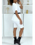 Ensemble T-shirt et cycliste blanc avec ceinture - 4