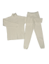 Ensemble pull col roulé over size et jegging en maille côtelé extensible blanc - 1