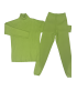 Ensemble pull col roulé over size et jegging en maille côtelé extensible pistache - 1