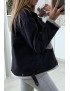 Veste en jean moumoute noir et poches grise - 6